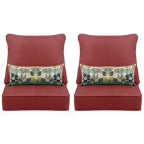 Red deep seat discount cushions